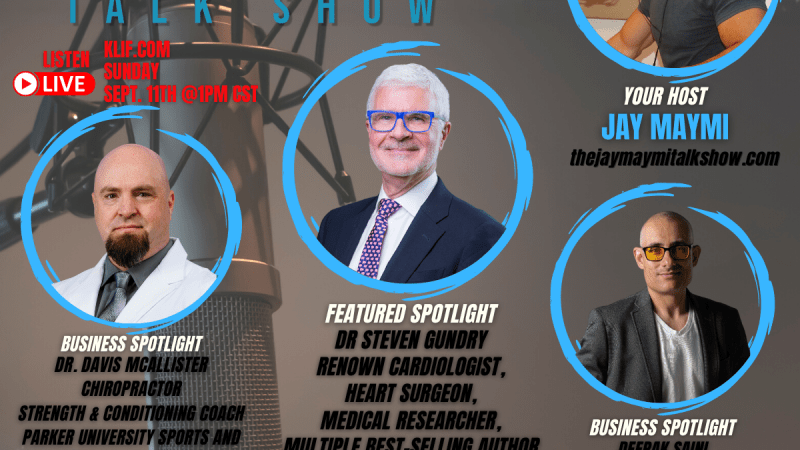 The Jay Maymi Talk Show promotional graphic with featured guests