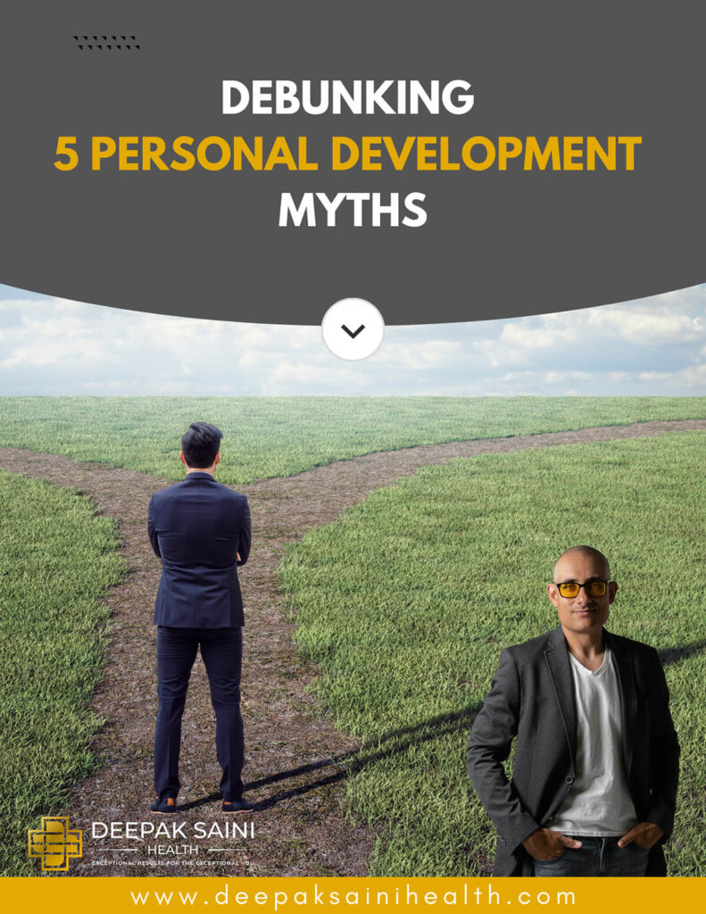 Graphic debunking five personal development myths